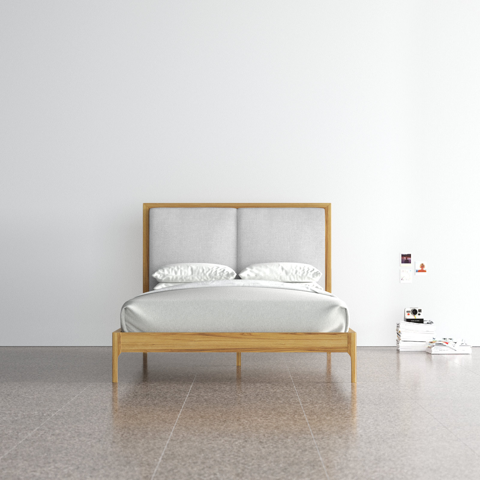 Chisa Upholstered Bed, Full/Double, Natural