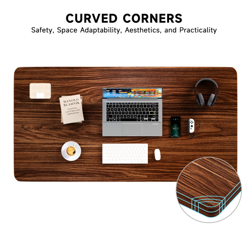 Whole-piece Particle Board Table Top Wood Countertop For Standing Desk Diy, 1"H x 55"W x 28"D, Walnut