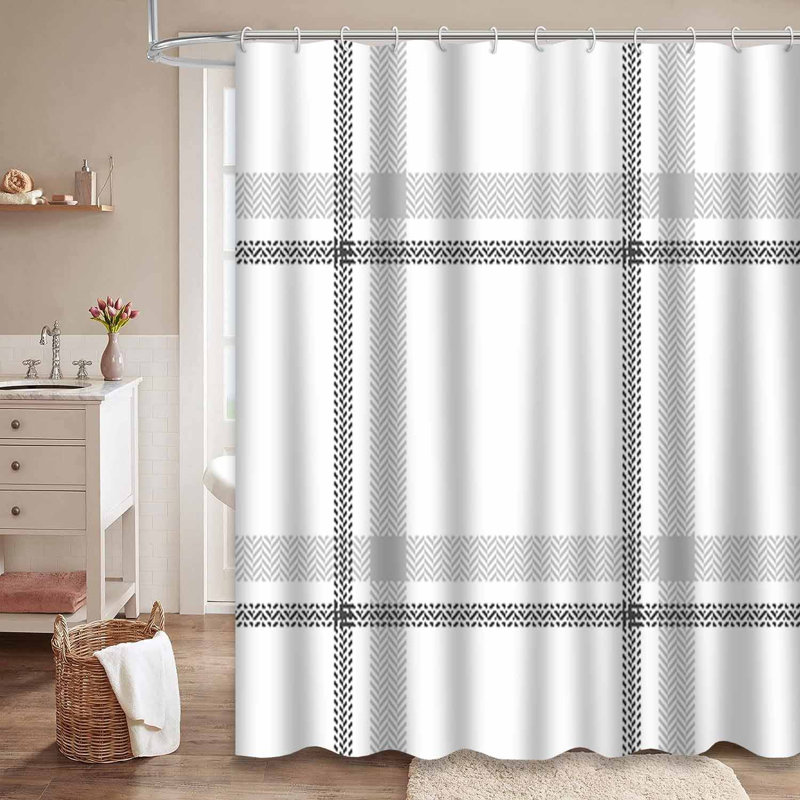 Rideau de douche Tartan, L 72 po x l 78 po