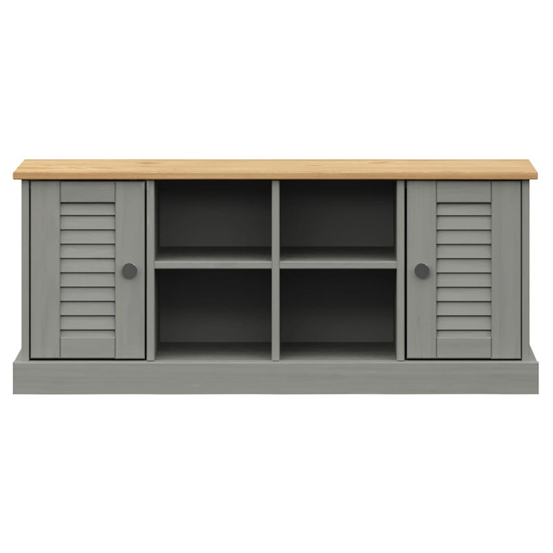 Vidaxl Shoe Bench VIGO Solid Wood Pine, Gray/Brown