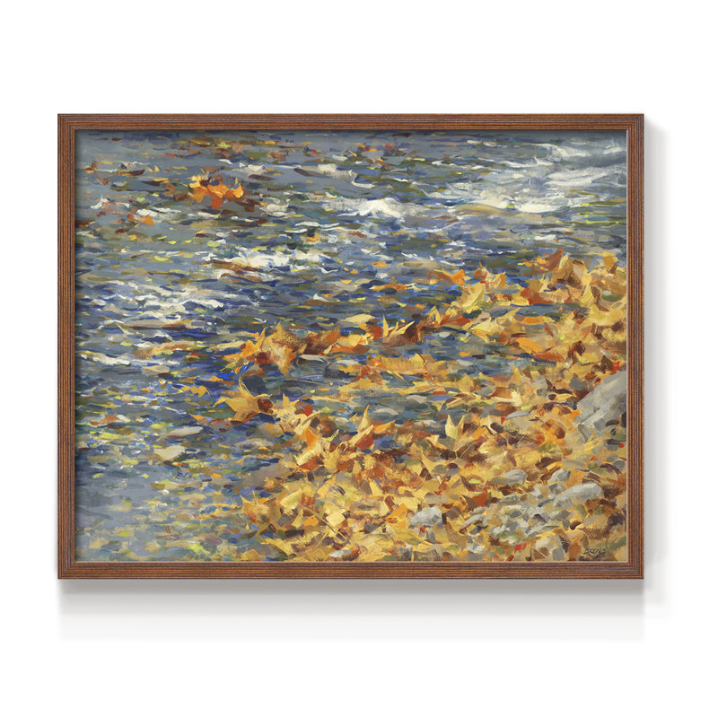 Autumn Creek - impression encadrée - réaménageable, H 16 po x l 20 po, Noyer