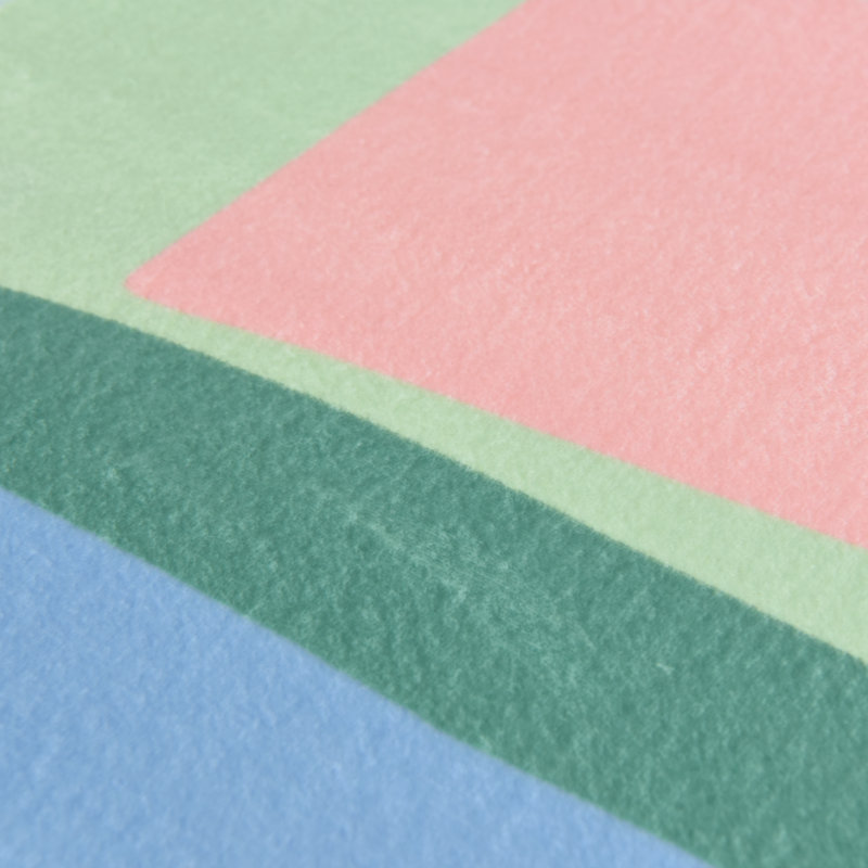 Tapis vert délavé à motif géométrique lavable à la machine avec envers antidérapant
