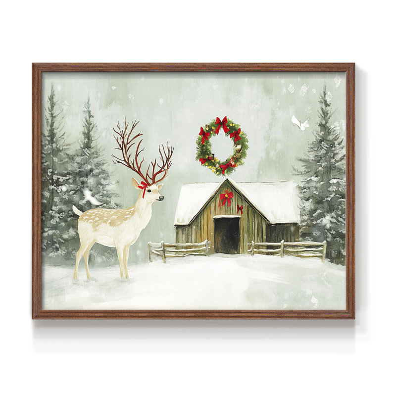 Chirstmas Art-CDLI -Framed Print - Restickable, H 22 po x l 28 po, Noyer