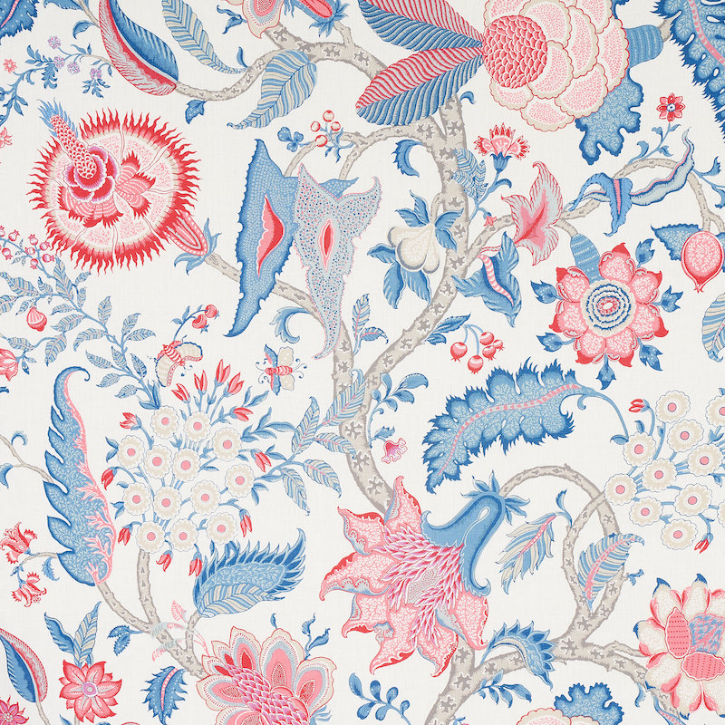 Tissu Arborvitae, Rose / Delft