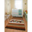 Tapis brun / rouge / beige en laine noué à la main