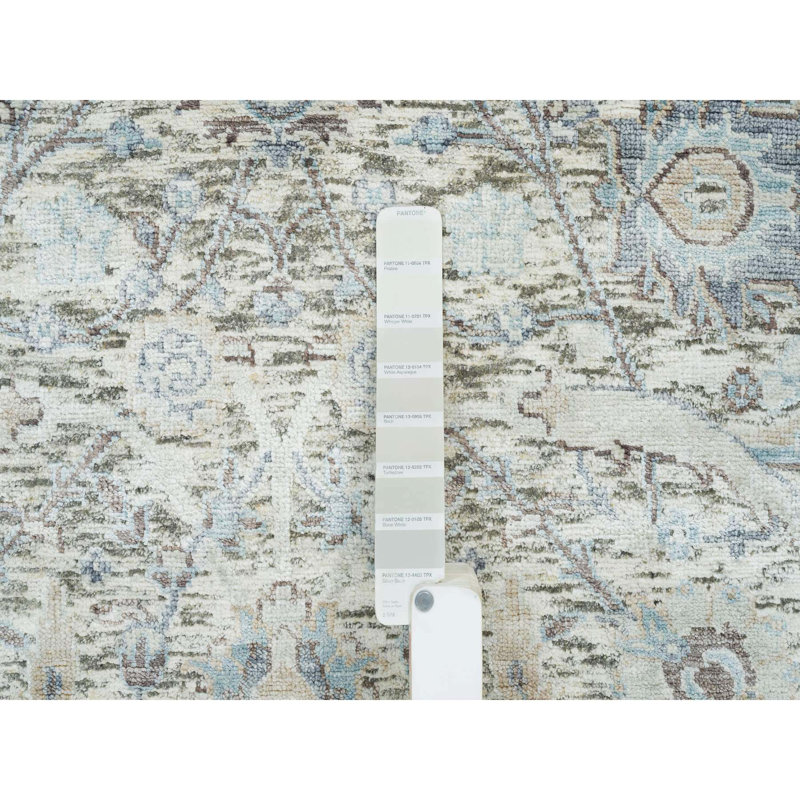 Tapis oriental en soie et en laine noué à la main 3 pi 3 po x 5 pi A7CA524507574C4C92BAB6736364CD69