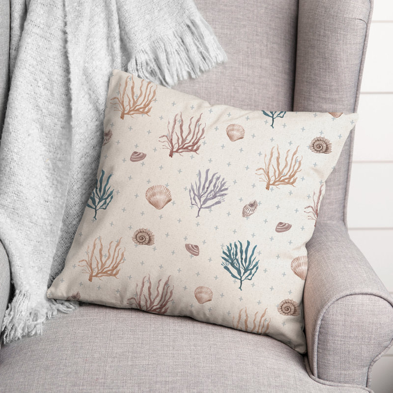 Reversible Throw Pillow, Blue/White
