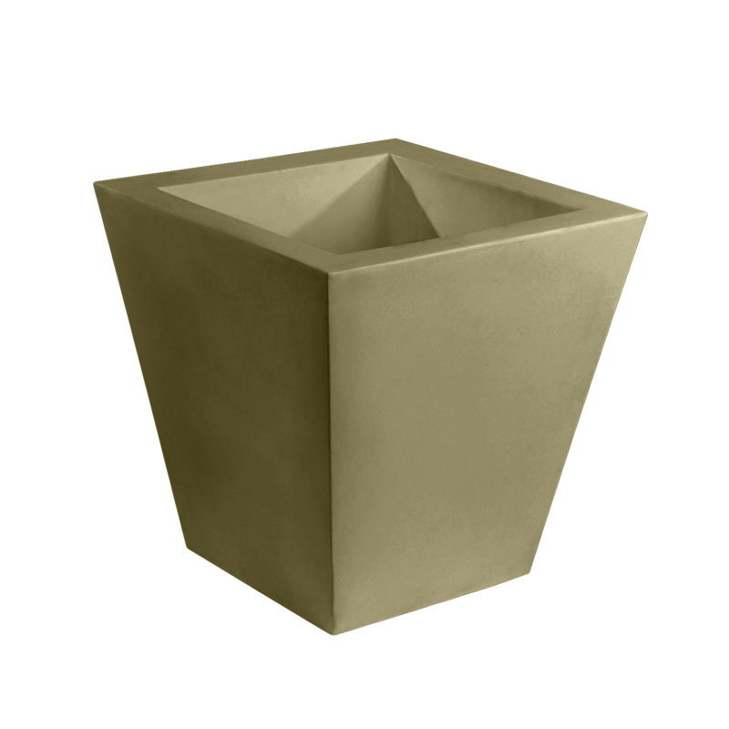 Cono Resin Pot Planter, White, 19.75" H x 19.75" W x 19.75" D