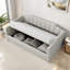 Lit de jour moderne rembourré avec plateau de rangement en dessous et motif à rayures verticales-2054250108-2054250107