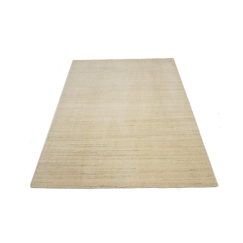 Cream Modern Solid 4x6 Indo-Gabbeh Oriental Rug