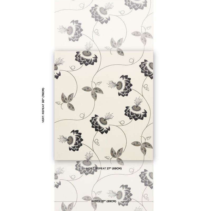 Schumacher x Neisha Crosland Merlin Wallpaper, Black/Cream