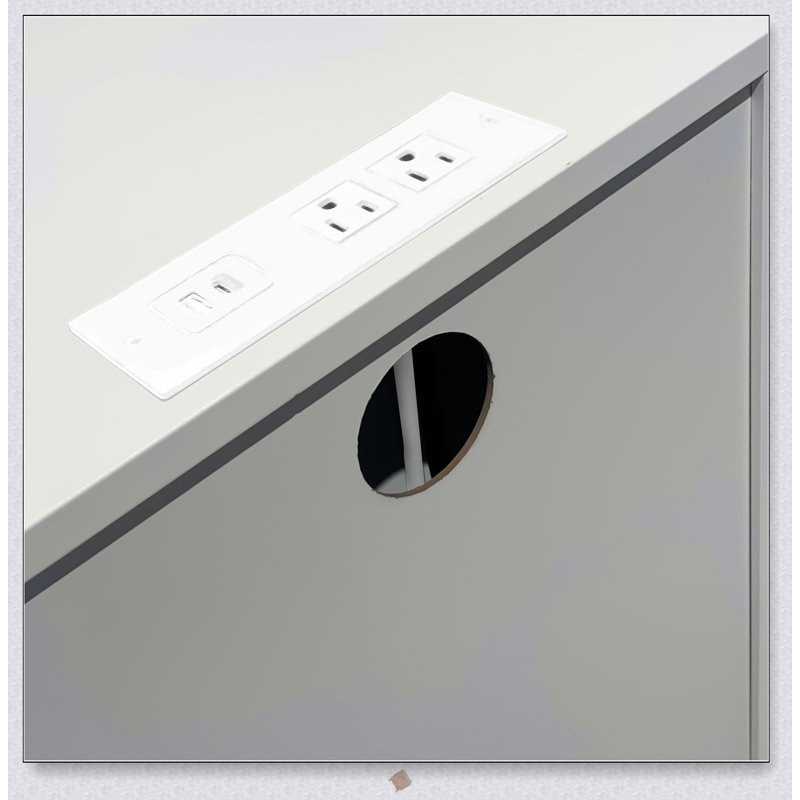 Table de chevet 3 tiroirs avec station de charge, ports USB et prises de courant, parfaite pour les chambres à coucher modernes et la commodité améliorée.