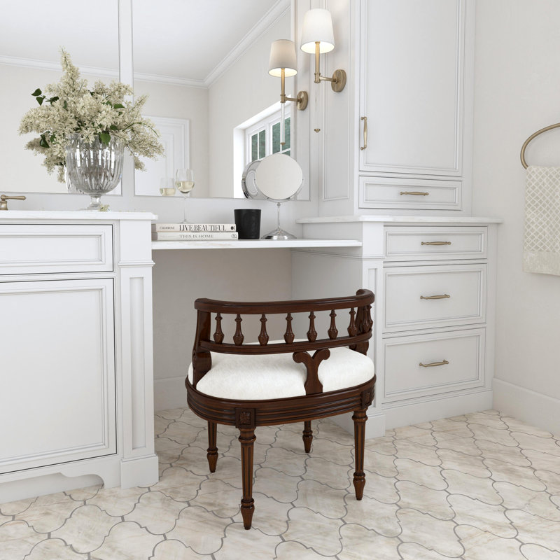 Tabouret de coiffeuse Danali, Cerisier clair