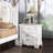 White 2-Drawer Nightstand With Floral Motifs