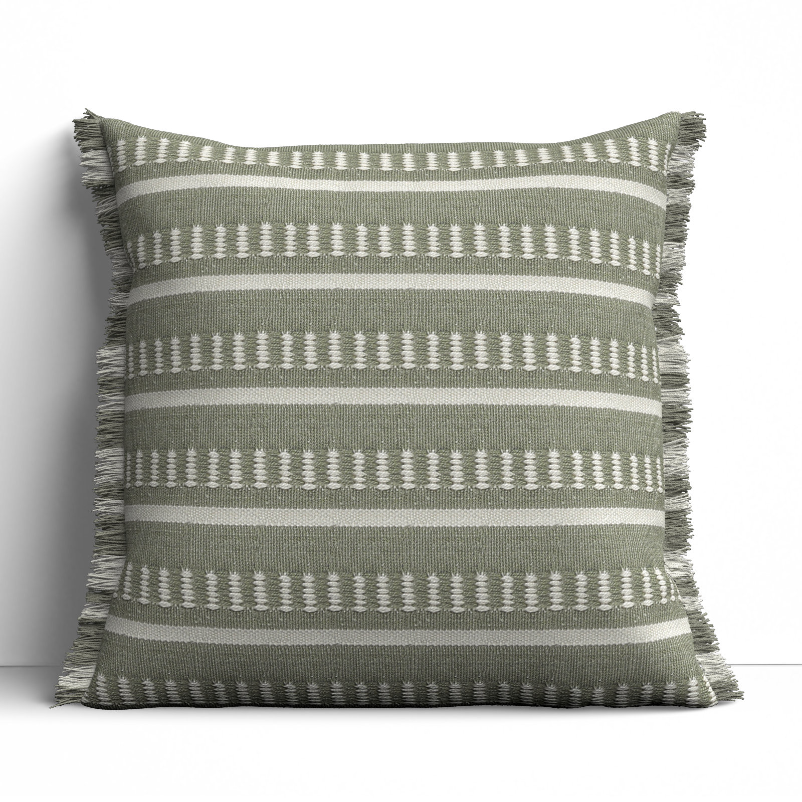 Ava 24" x 24" Pillow Cover & Insert, Green, Polyester/Polyfill