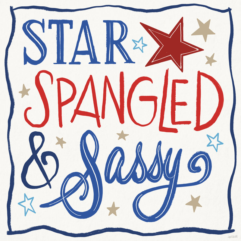 Linz Star Spangled Sayings I on Canvas par Anne Tavoletti, art textuel, H 20 po x l 20 po