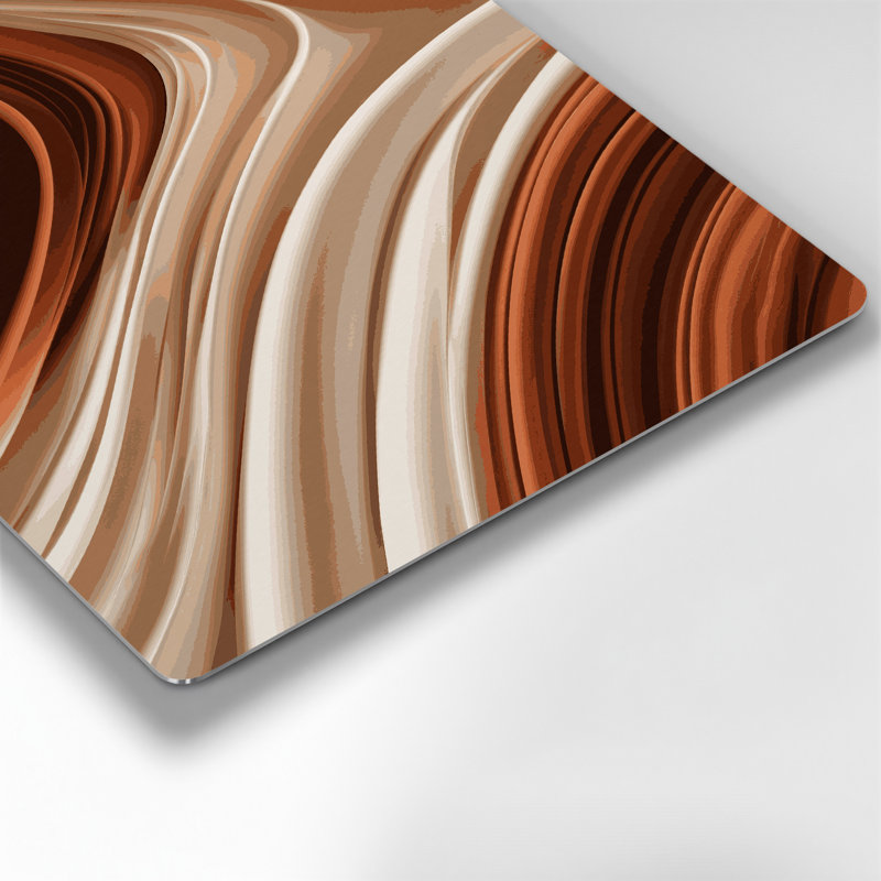 Gradient abstrait 53, art mural en métal beige