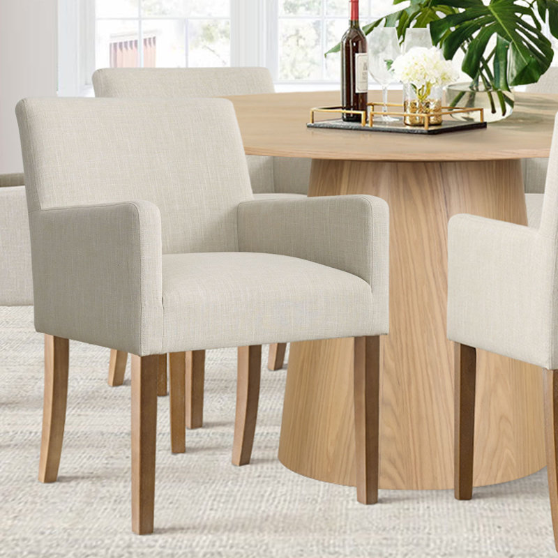 Sarosh 4-Person Upholstered Dining Set, Beige