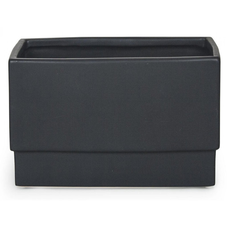 Matte Black Rectangular Planter