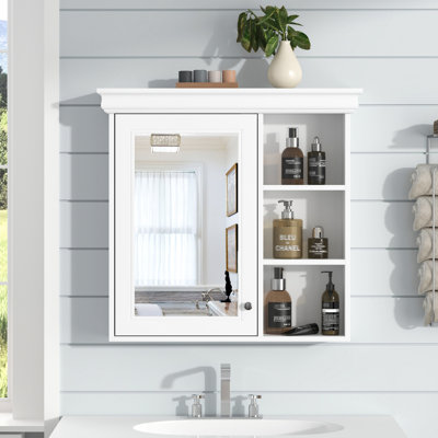 Armoire de salle de bain 30 po x 28 po avec miroir - look moderne, idéale pour les salles de bain, facile à nettoyer et garde propre