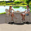 Ensemble de salle à manger de patio durable en Hdpe 3 pièces, charme rustique pour balcon et bord de piscine