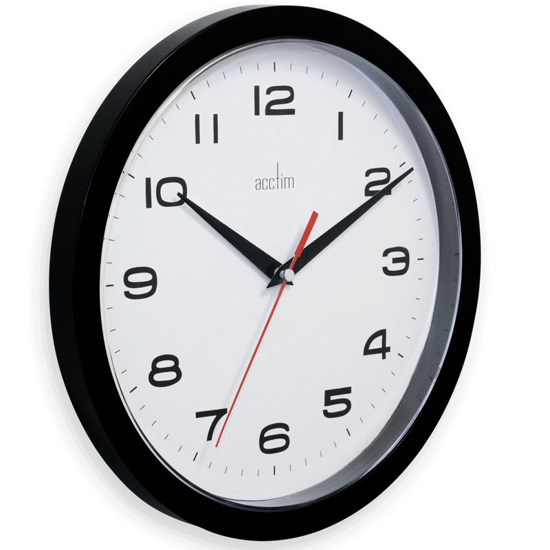 Acctim Aylesbury Kitchen Wall Clock Quartz 25cm, Black