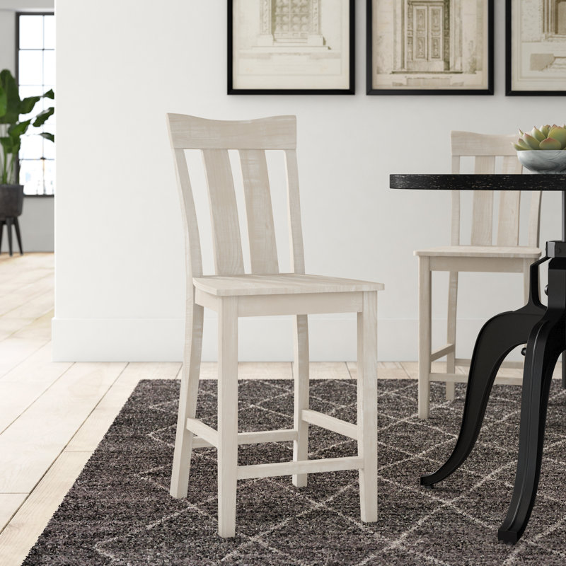 Hermelinda Solid Wood Counter Stool, Counter Stool (24" Seat Height)