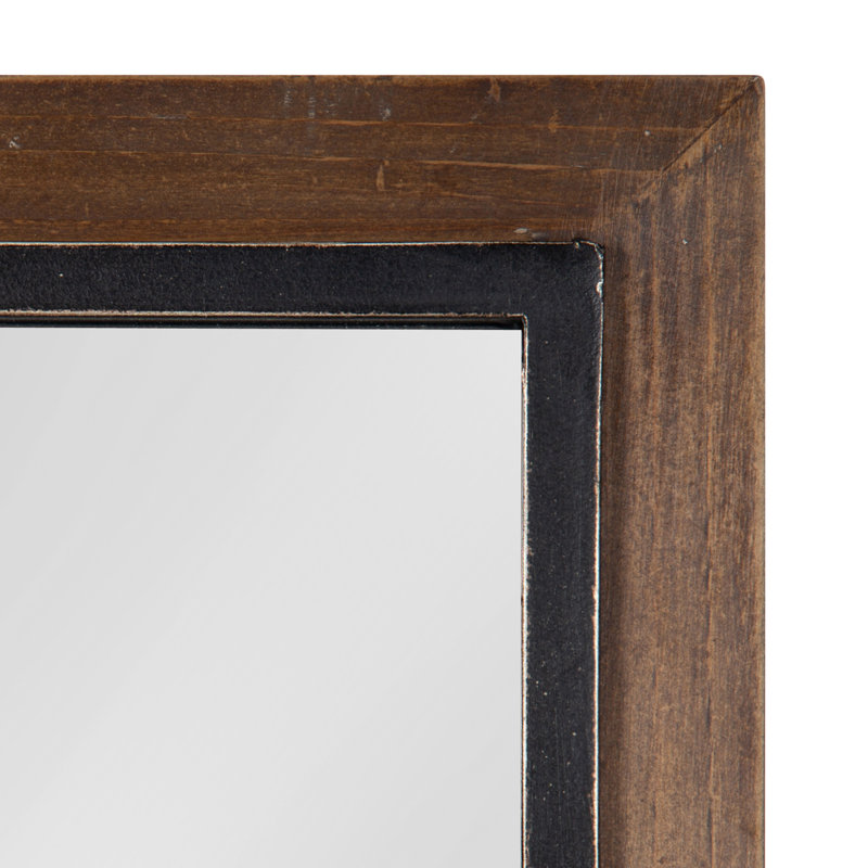 Miroir mural Farmhouse, Bois rustique, 42 po x 16 po
