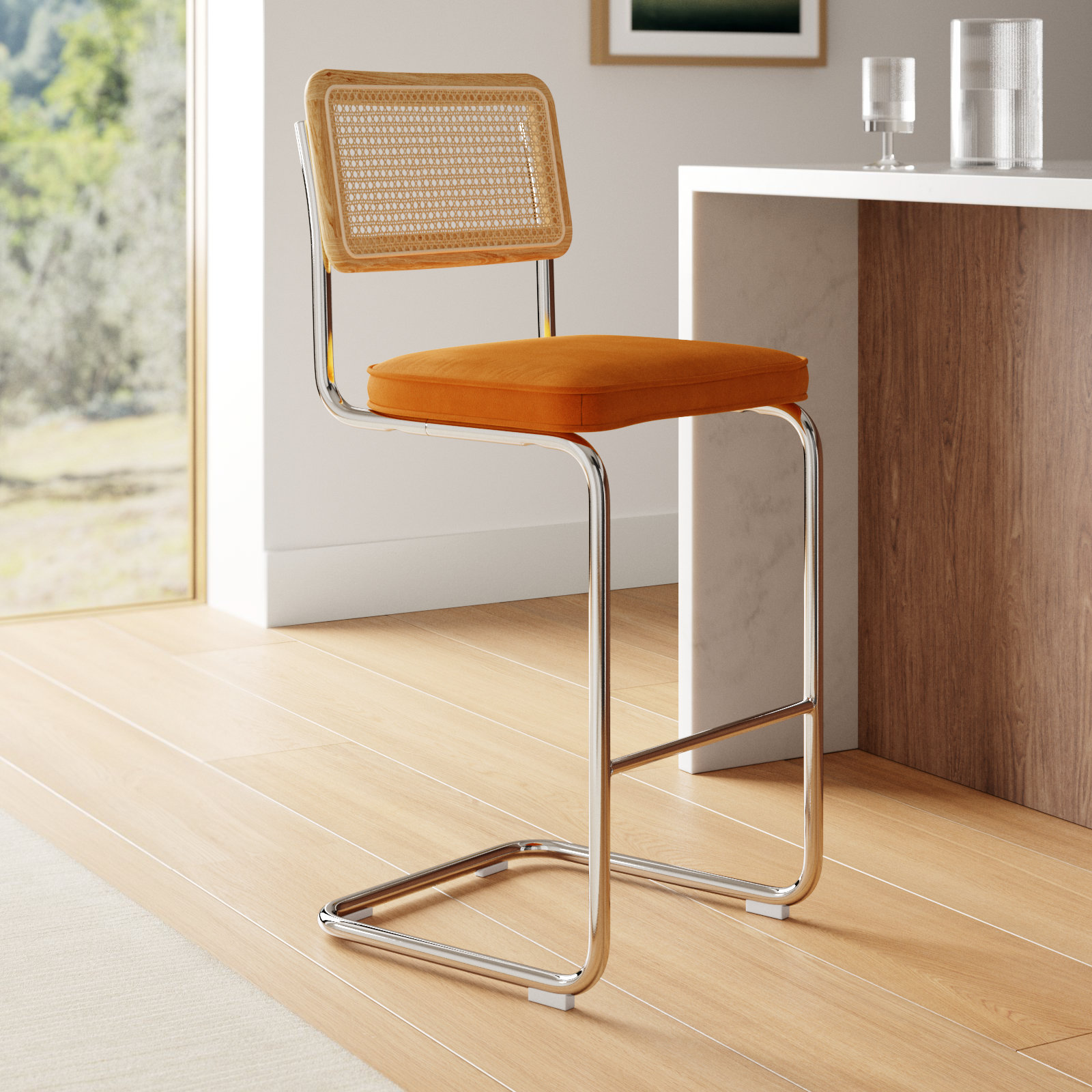 Walsh Bar and Counter Stool, Cognac, Bar Stool (29” Seat Height)