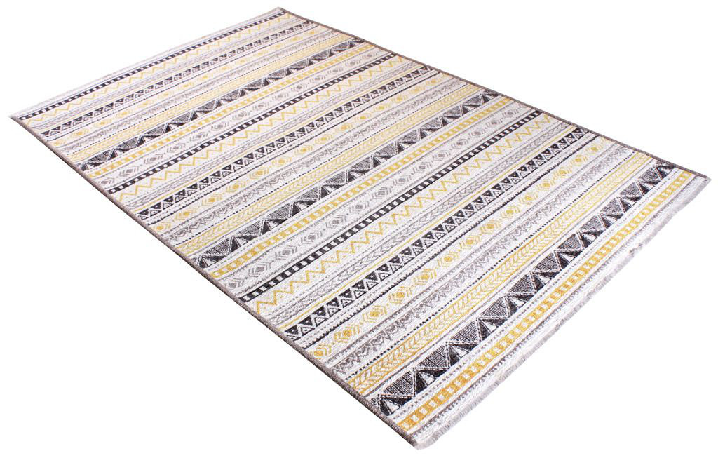 Geometric Machine Woven Cotton/Polyester Area Rug in Blue Foundry Select Rug Size: Rectangle 6'5 x 9'5