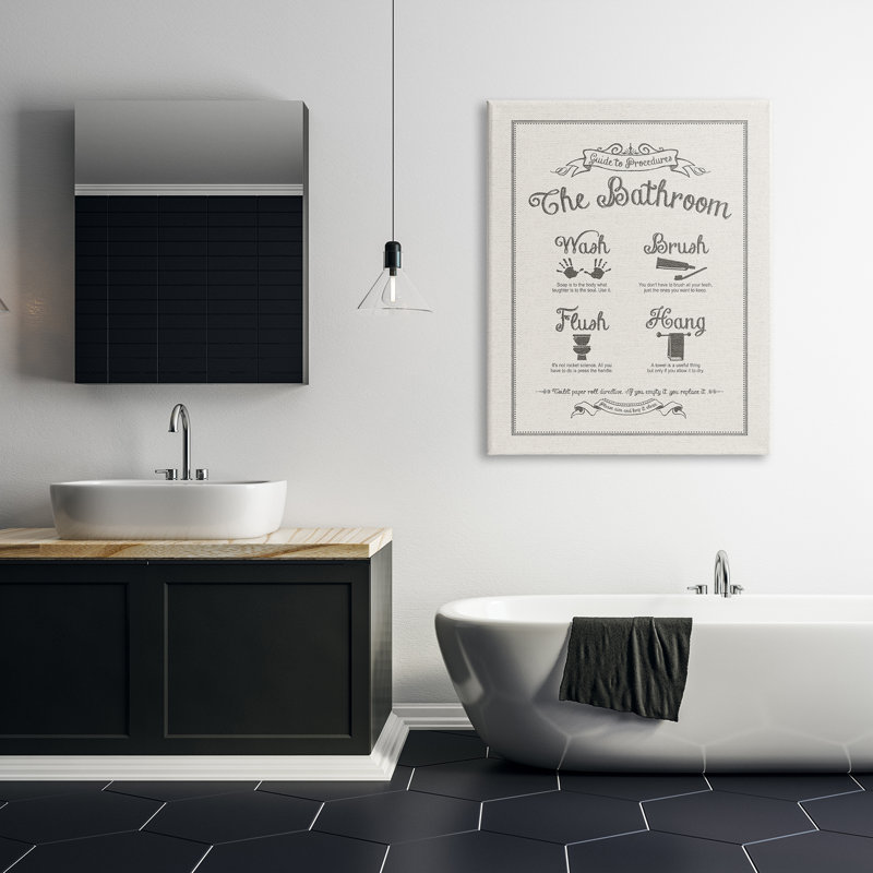 Guide des pratiques de salle de bain aspect lin, Toile tendue, L 36 po x H 48 po