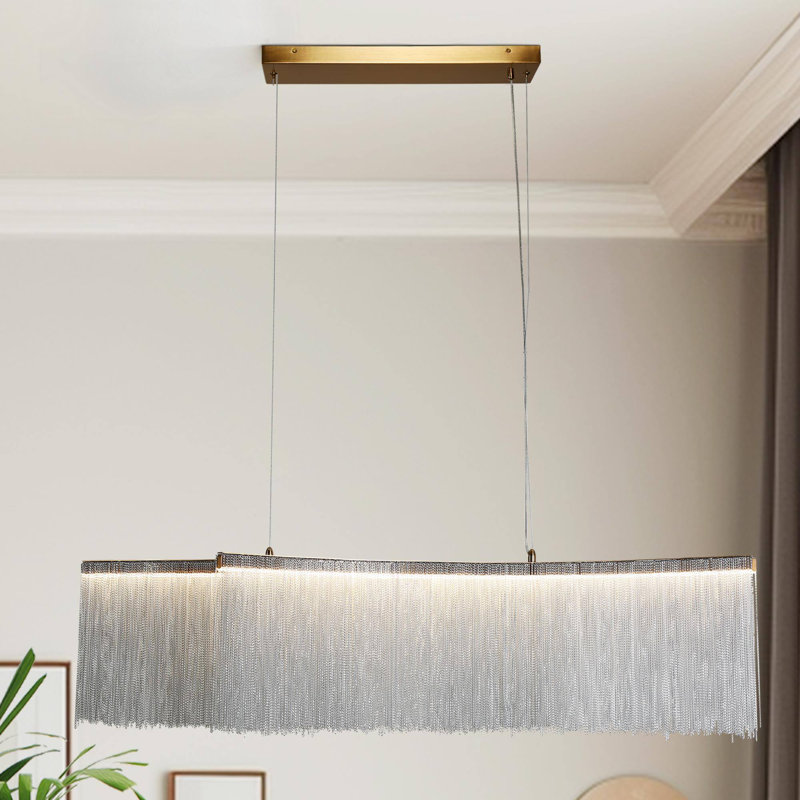 Lustre rectangulaire à 2 lumières pour îlot de cuisine Achai