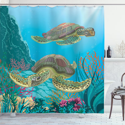 Sea Animals Shower Curtain Set + Hooks