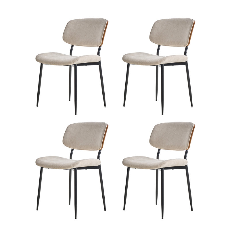 Ensemble de chaises de salle à manger à coussin de siège moderne en tissu l 20,75 po Balloo, 4, Lin
