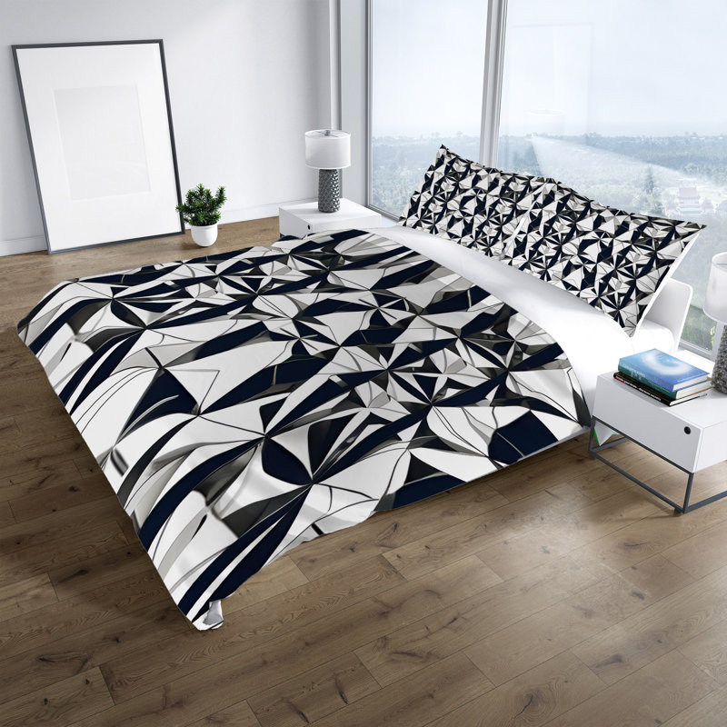 Polyester Abstract Duvet Cover, King Duvet Cover + 2 King Shams