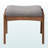 Sylvan Ottoman Stool in Gray Fabric Upholstered with Brown Finishing, 16.96" H X 21.49" W X 20.49" D