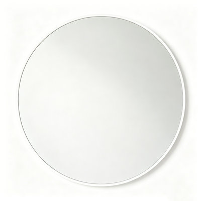 Miroir mural rond doré
