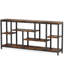 Console industrielle extra longue de 180 cm (70,9 po), table d'appoint à 3 niveaux avec étagères de rangement, idéale pour une entrée ou un salon, couleur brun rustique.