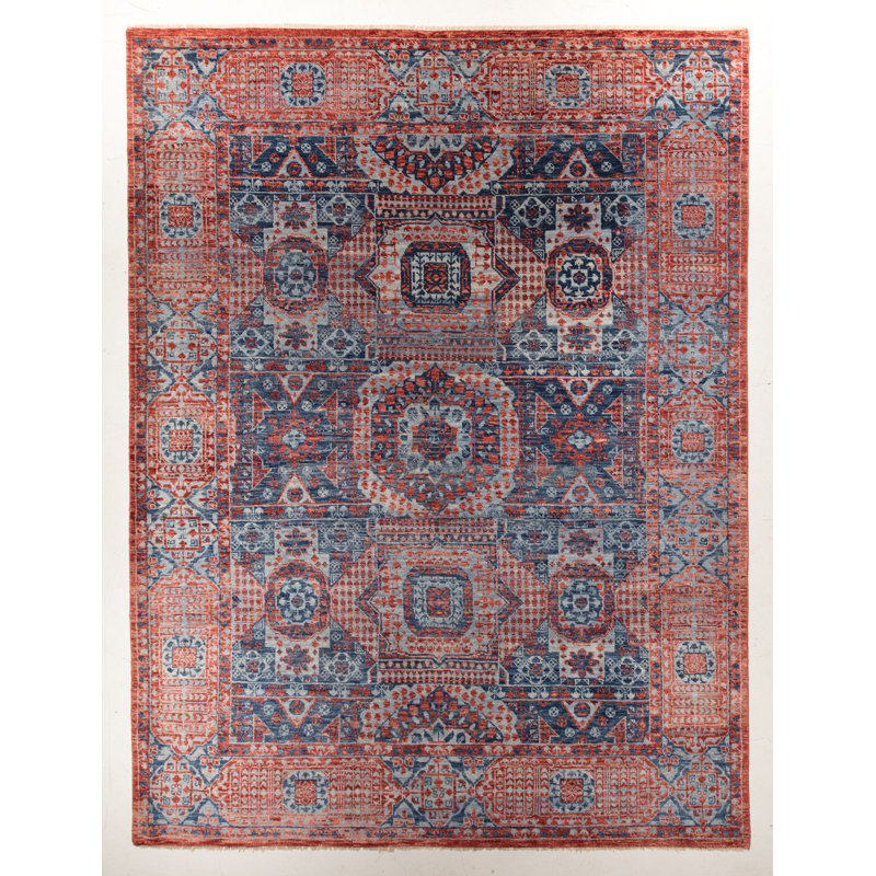 Handmade Cotton and Wool Oriental Area Rug