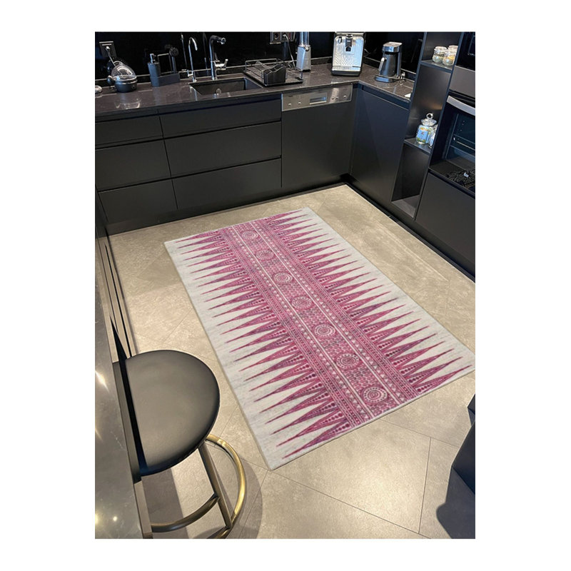 Tapis rose lavable à la machine, Sous-tapis rectangulaire 5 pi 1 po x 7 pi 7 po inc