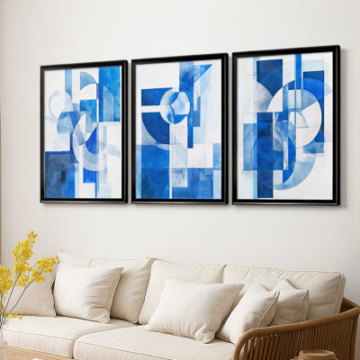 ABSTRACT Series CXXI  -Custom Framed  Wrapped Gallery Canvas - 3 Pieces