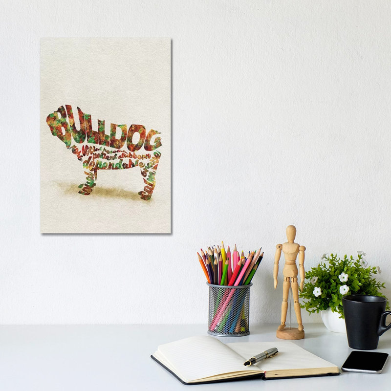 British Bulldog by Ayse Deniz Akerman - Wrapped Canvas Print, 20.32 cm H x 30.48 cm W