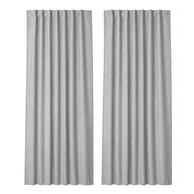  100% Blackout Curtains Thermal Linen Look Pair Ready Made 46x54 in Grey