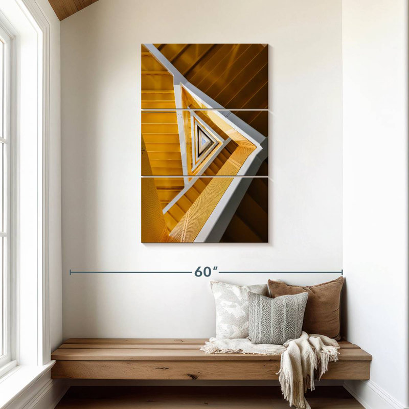 Lilie Yellow Triangular Staircase, 45" H x 28" W