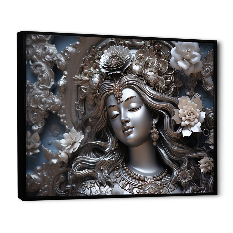 «Hindu Parvatis Wife Of Shiva I», impressions sur toile de l'hindouisme, Cadre flottant noir, H 34 po x l 44 po x P 1,5 po