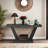 60"Long Distressed  2-Tier Wooden Console Table-1034596156