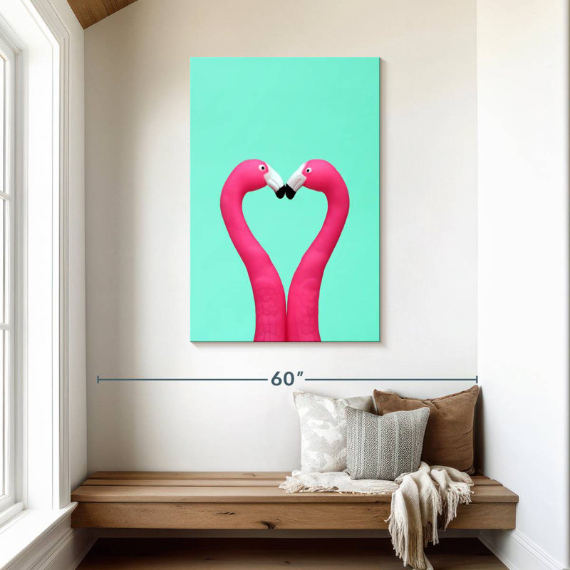 Jolis flamants roses, H 45 po x l 30 po