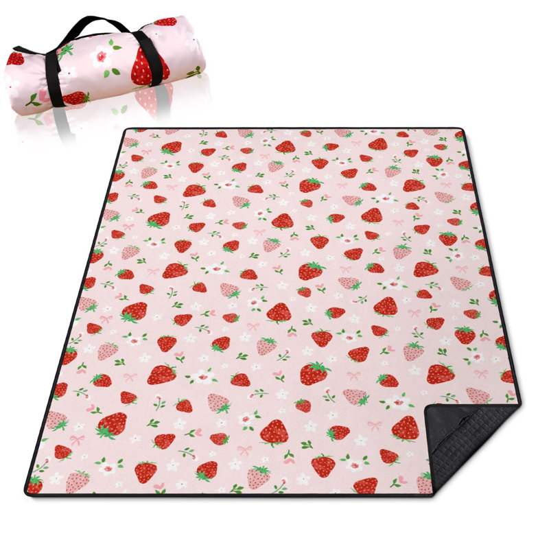 Couverture imperméable de pique-nique, 1 couche, (fraise)