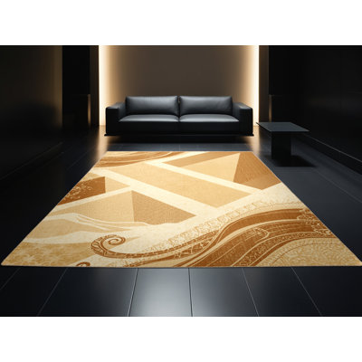 Tapis oriental classique brun / beige beige Paitlyn Cairo Pyramids