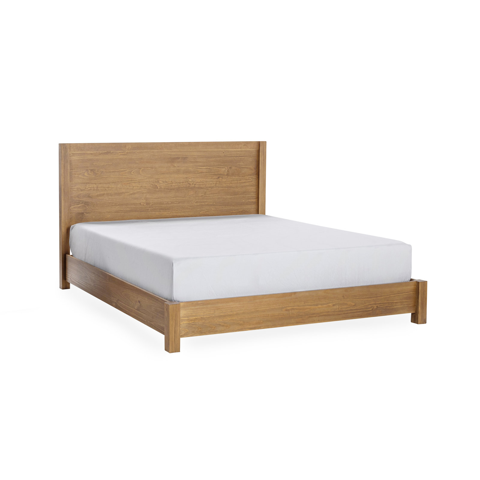 Modica Pine Wood Bed, King, Natural